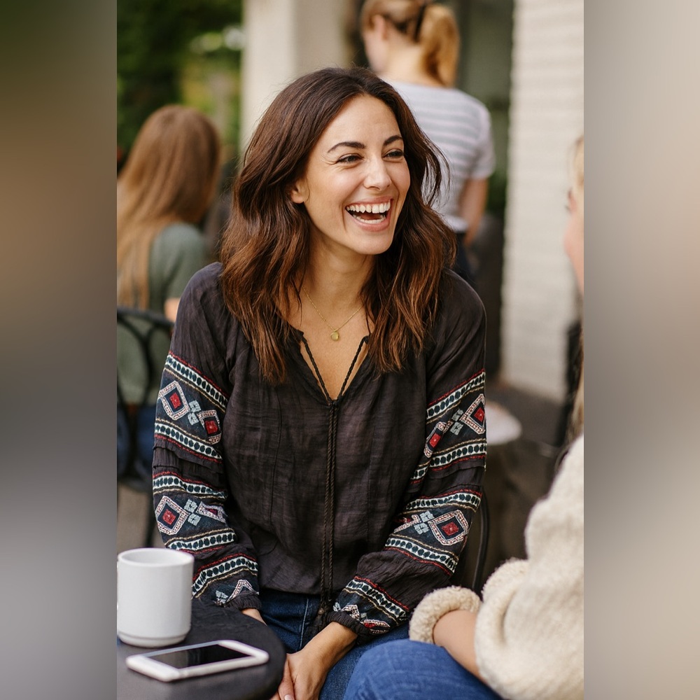 Anthropologie Dylan Embroidered Blouse